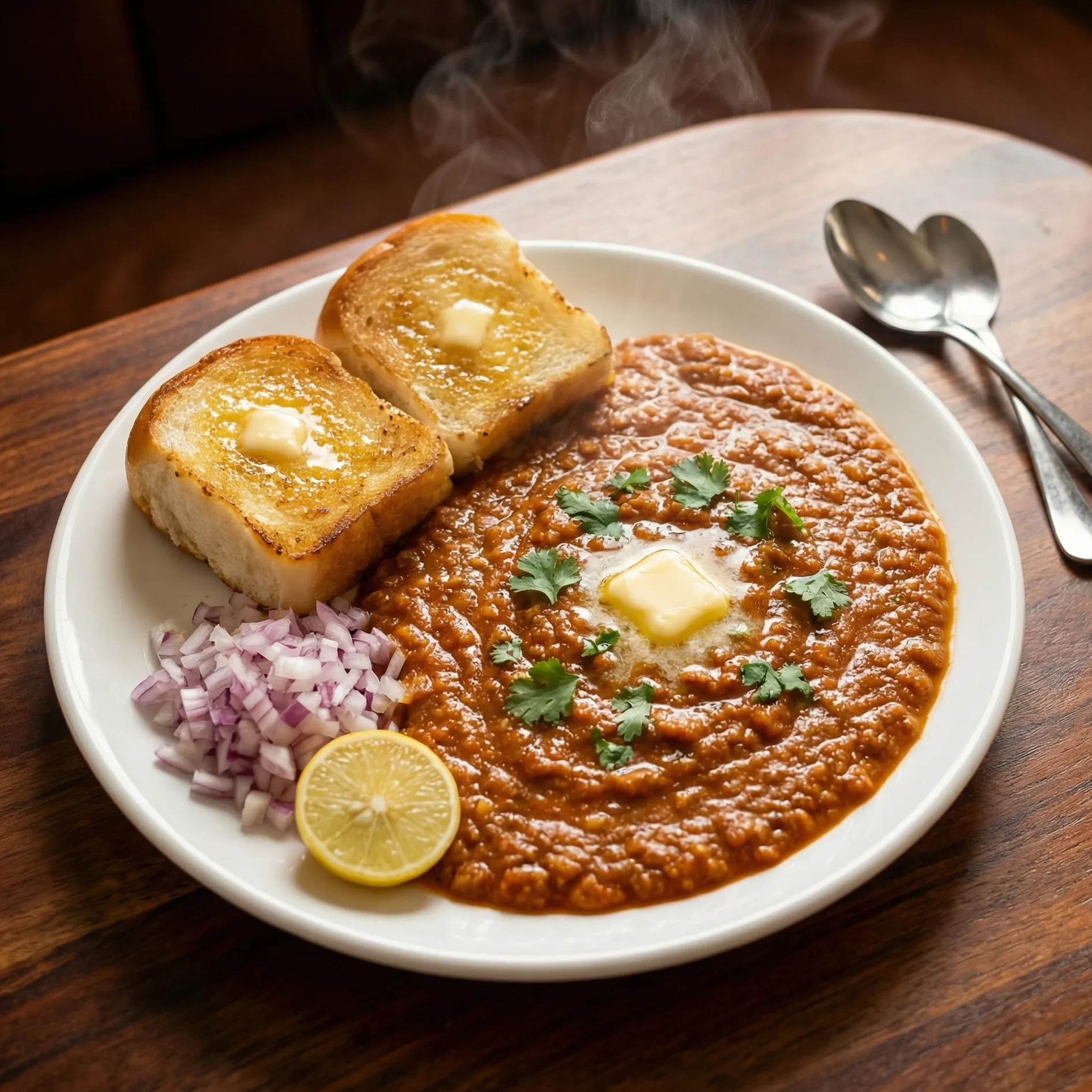 Pav bhaji Mumbai street food at The Gully Bites Winnipeg