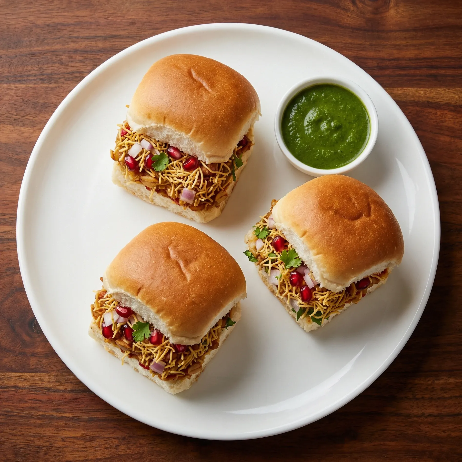 Samosa chaat topped with yogurt at The Gully Bites Winnipeg